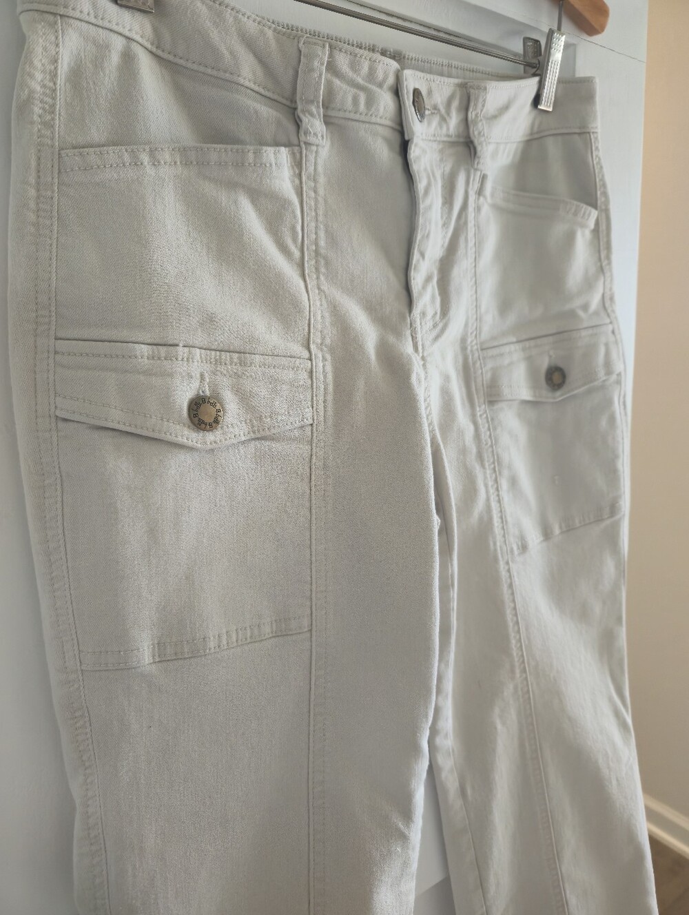 Belle by Kim Gravel Cream Women's Casual Stretch Jeans - Picture 4 of 14